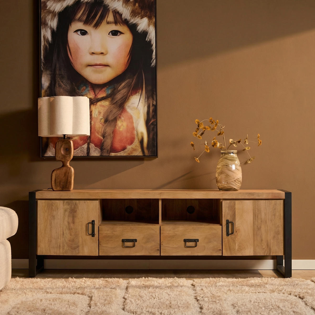 TV-MÖBEL Britt Braun 45/200/55 cm - Braun, Holz (200/55/45cm) - Starfurn