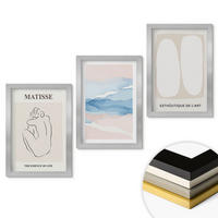 WANDBILDER 3er Set - 20x30 cm Silberner Rahmen - Matisses abstrakte Formen - Silberfarben, Kunststoff (20/30cm) - ArtPrintCave