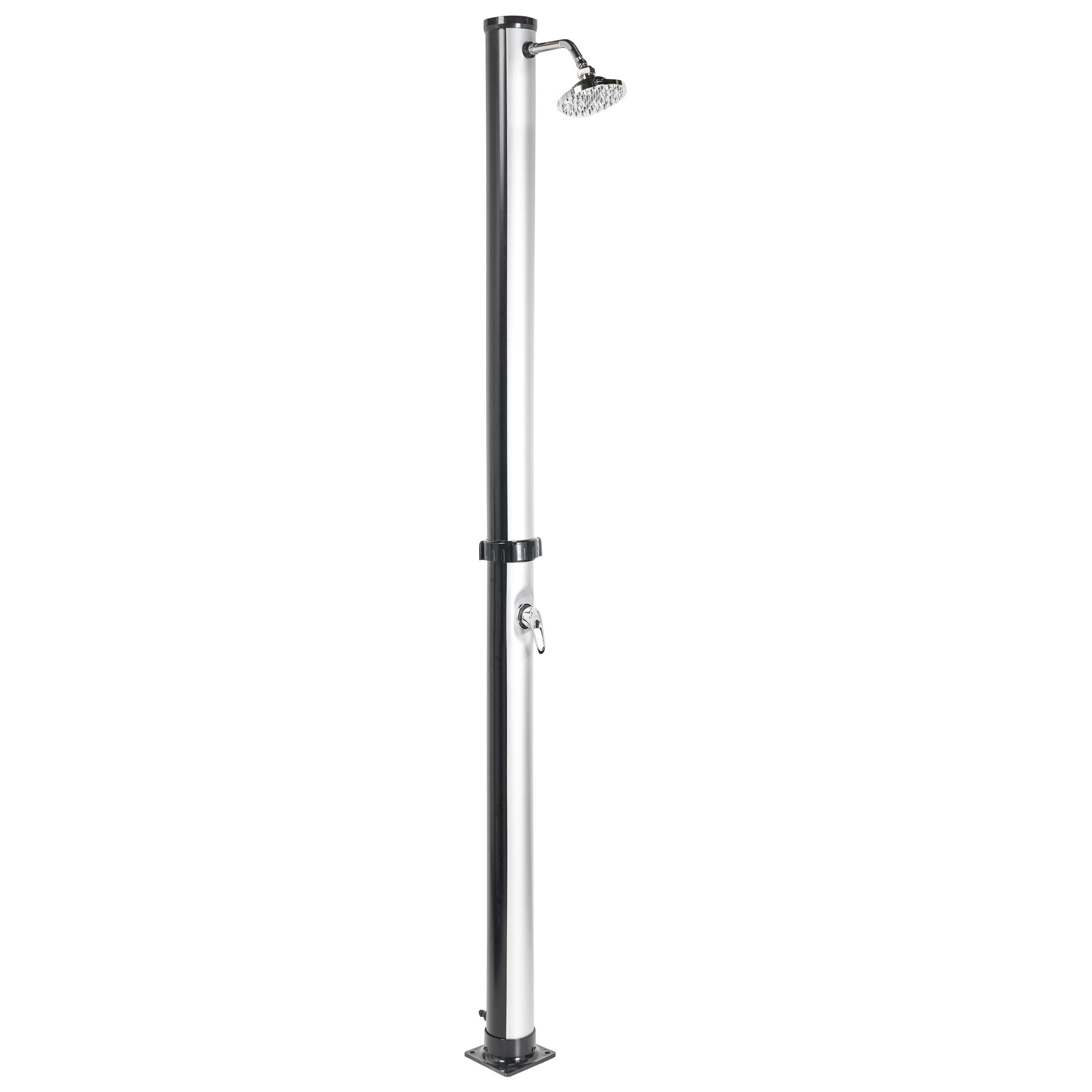 FREISTEHENDE solarbetriebene Gartendusche Silber Elqui - Silberfarben/Schwarz, Kunststoff (16/220/16cm) - Beliani