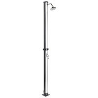FREISTEHENDE solarbetriebene Gartendusche Silber Elqui - Silberfarben/Schwarz, Kunststoff (16/220/16cm) - Beliani