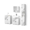 BADMÖBEL-SET Ronco Weiß Hochglanz mit Einsätzen 4 Teile, mit Hochschrank und Kommode - Weiß Hochglanz, Holzwerkstoff (60/60/59cm) - Livinity®
