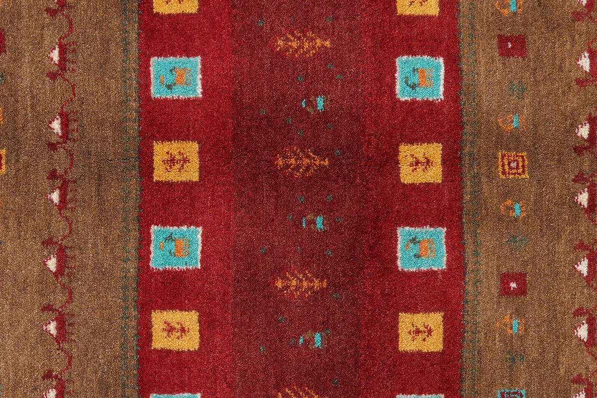 GABBEH-TEPPICH handgeknüpft Sonnat Bunt, Rot 200/151 cm Schurwolle - Rot/Multicolor, Textil (151/200cm) - Looma