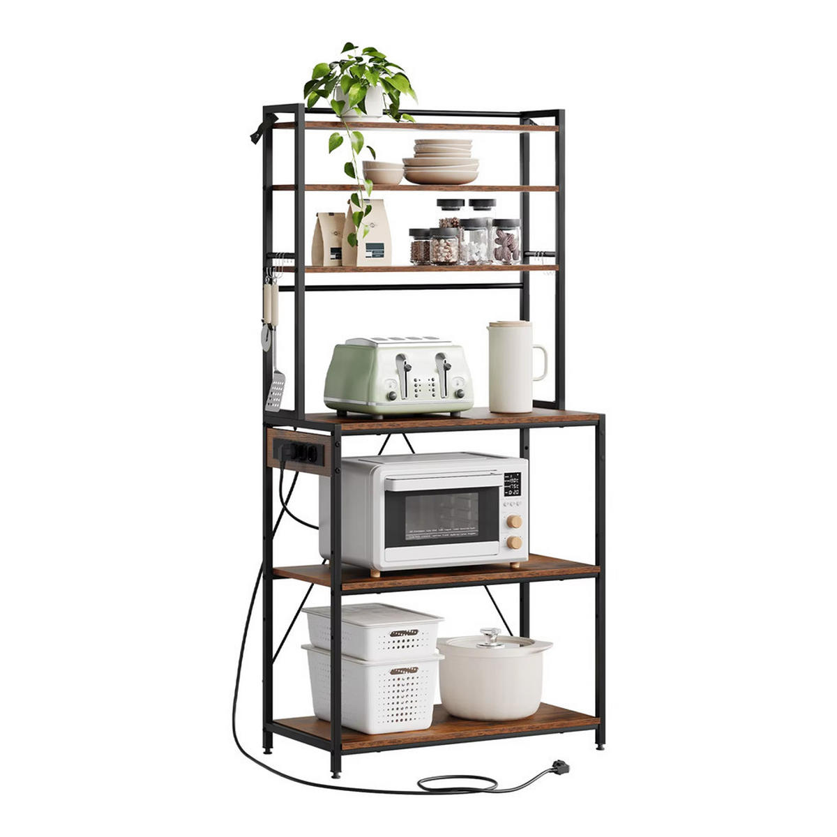 KÜCHENREGAL Steckdose 60x167x40 cm Braun Standregal - Braun, Metall (60/167/40cm) - Kaket