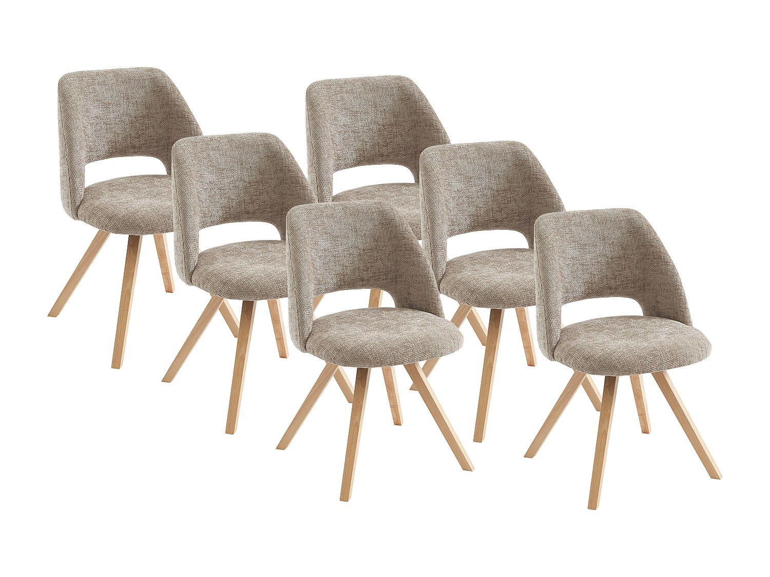 Vente-Unique Stuhl Taupe 53.5x81x58 cm