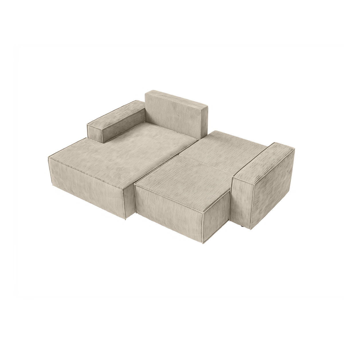 ECKSOFA KOKKO MINI mit Schlaffunktion, Beige - Beige, Textil (240/167cm) - Fedve