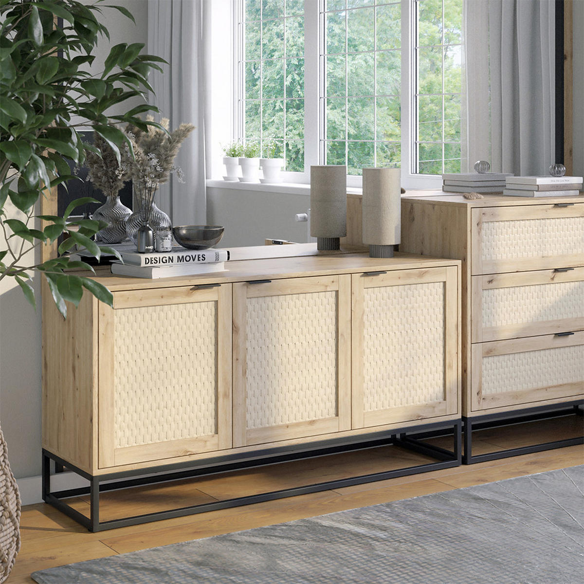 KOMMODE Natal Braun 140 x 72.5 cm mit 3 Türen - Braun, Holzwerkstoff (40/72.5/140cm) - Vicco