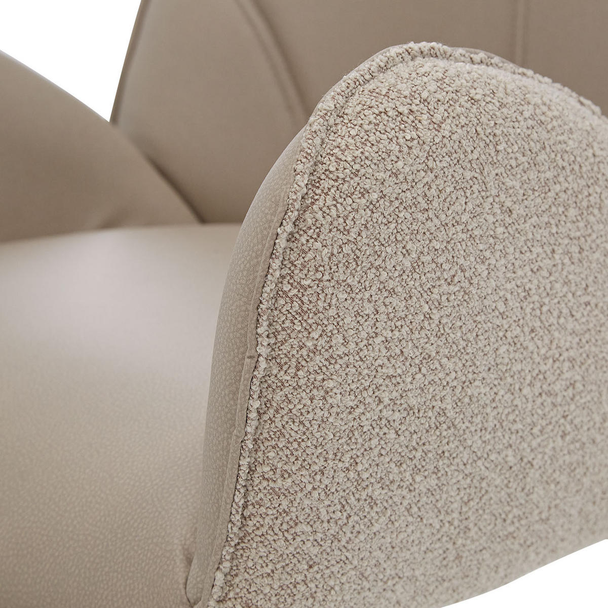 TISCHGRUPPE oval schwarz mit 4 Stühle Beige - Beige, Metall (95/90/200cm) - Homestyle4u