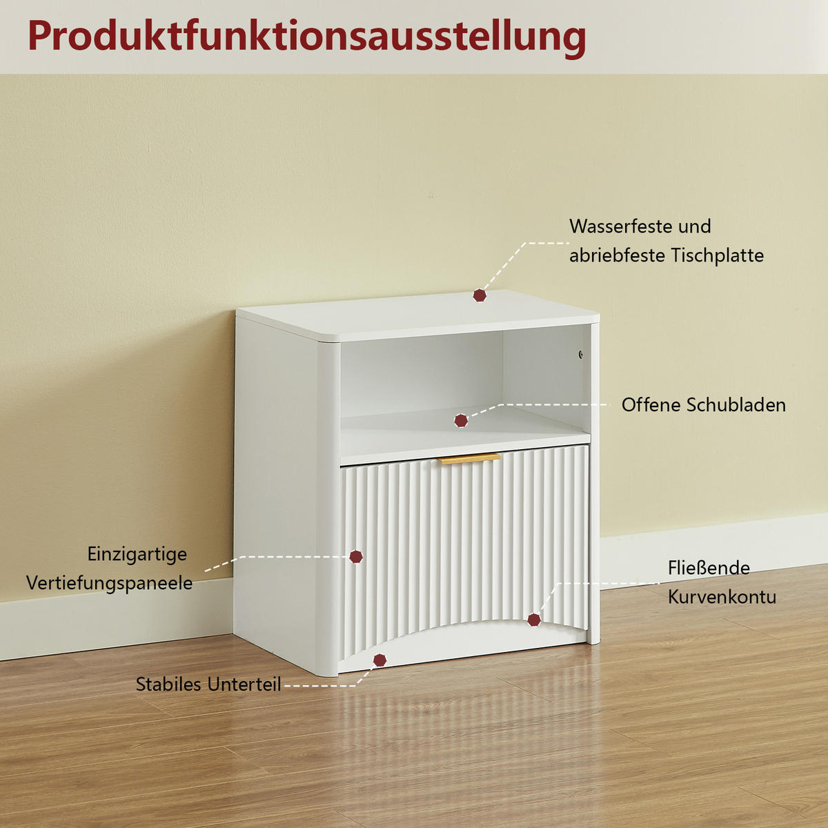 NACHTTISCH Weiß 58/38/60 cm - Weiß, Holz (58/60/38cm) - PANGIVO