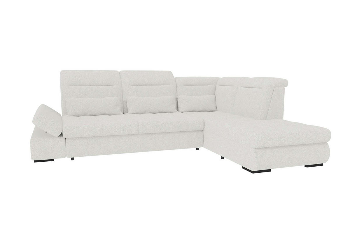 ECKSOFA Toscana Strukturstoff inkl. Schlaffunktion - Creme, Textil (279/227cm) - 99rooms