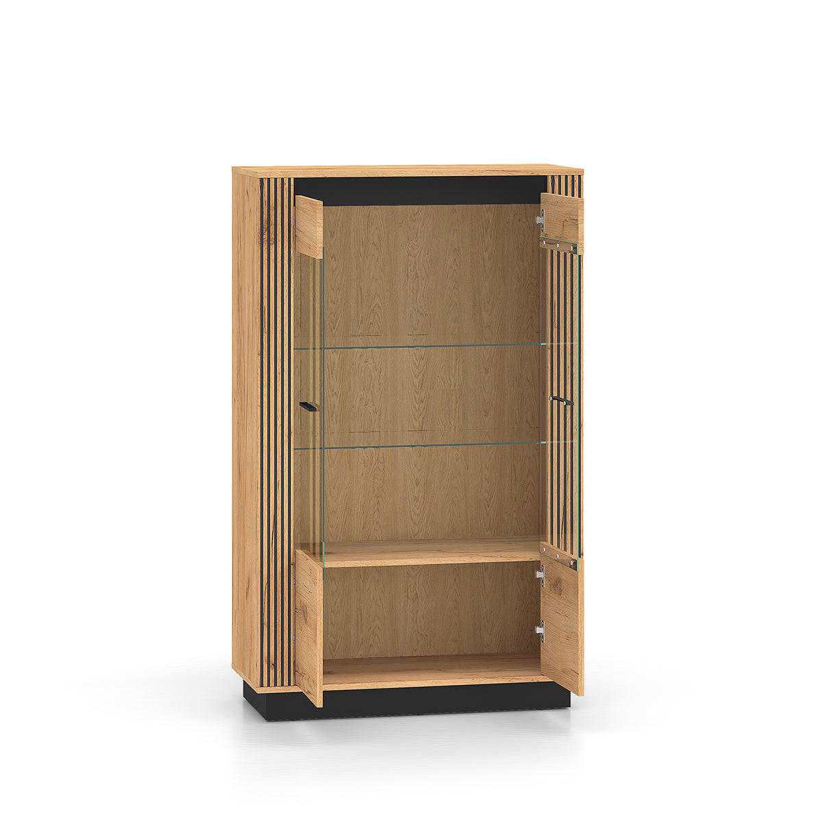 VITRINA Solal Les - rjava, leseni material (92/141/40cm) - Petits-meubles