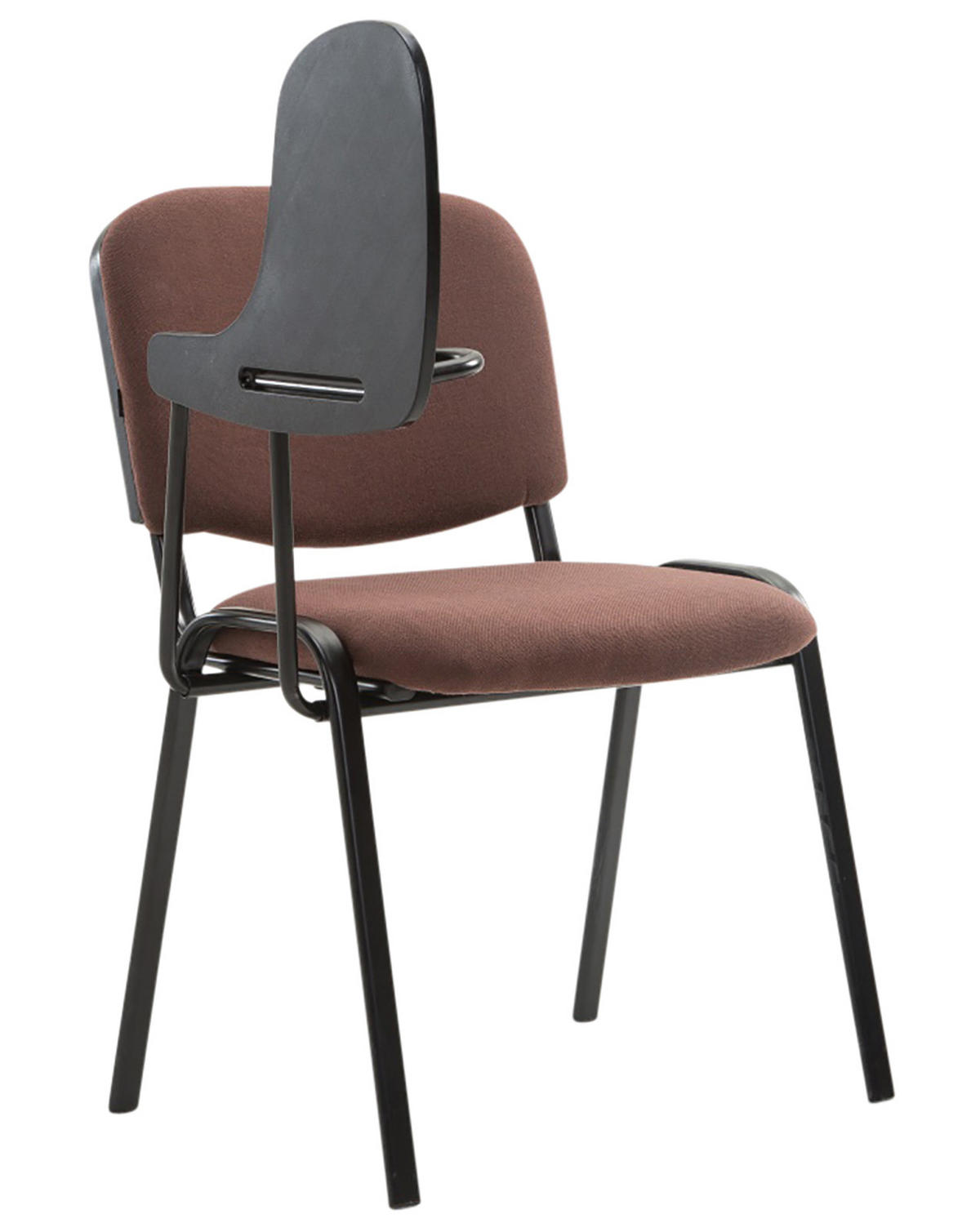 BESUCHERSTUHL 4er Set Stoff braun - Schwarz/Braun, Textil/Metall (53/81/71cm) - CLP