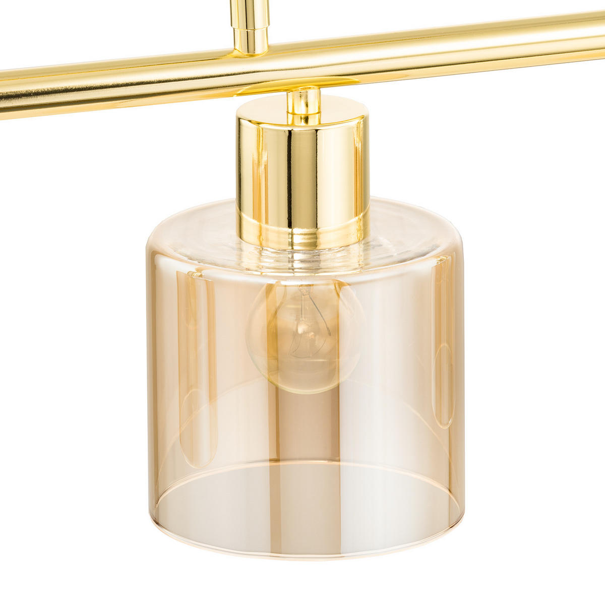 PENDELLEUCHTE - Metall / Glas, 4-flammig - Goldfarben, Glas (12/75/150cm) - home24