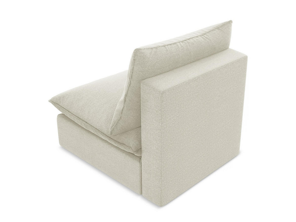 SOFAELEMENT Bouclé Stoff Beige - Sandfarben/Schwarz, Holzwerkstoff/Kunststoff (75/77/90cm) - Makamii