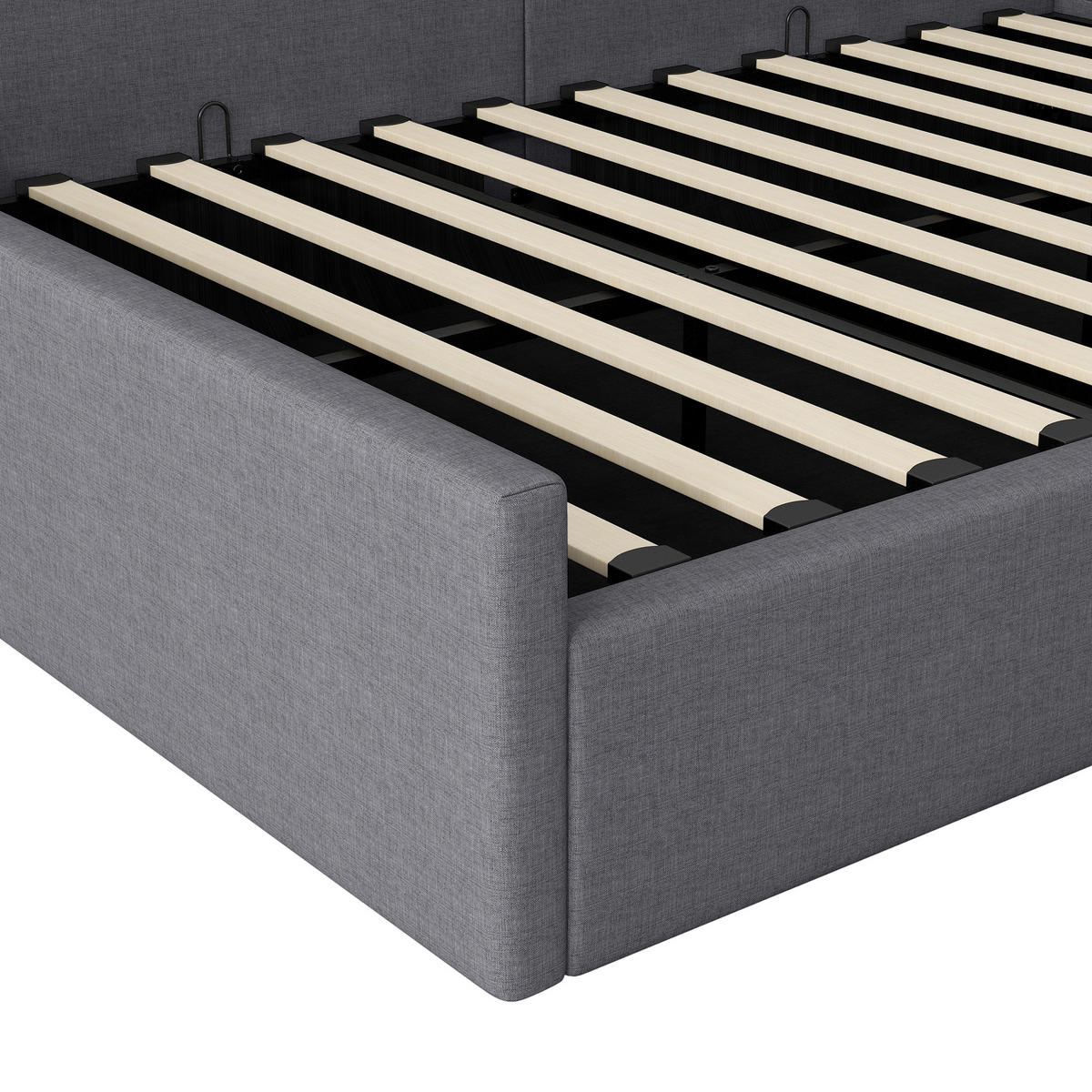 SCHLAFSOFA 140/200 cm in Grau mit Stauraum Leinen - Grau, Holzwerkstoff/Textil (140/200cm) - CHICFURN