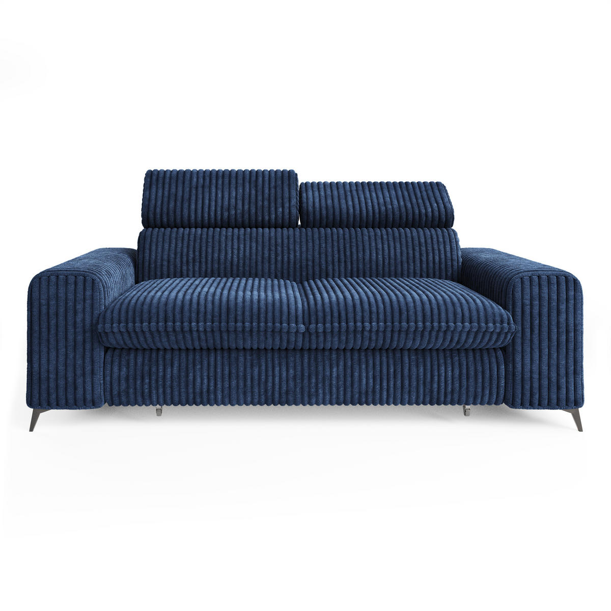BETTSOFA BENETE Blau Cordstoff mit Schlaffunktion - Blau, Holz/Textil (191/89/92cm) - MASSENO