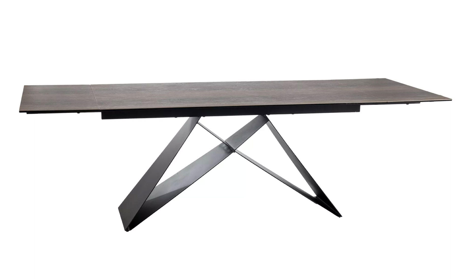 ESSTISCH Westin Palisander-Optik / Schwarz Matt 160-240 / 90 / 77cm - Schwarz/Braun, Holz/Keramik (90/240/77cm) - Feldmann-Wohnen