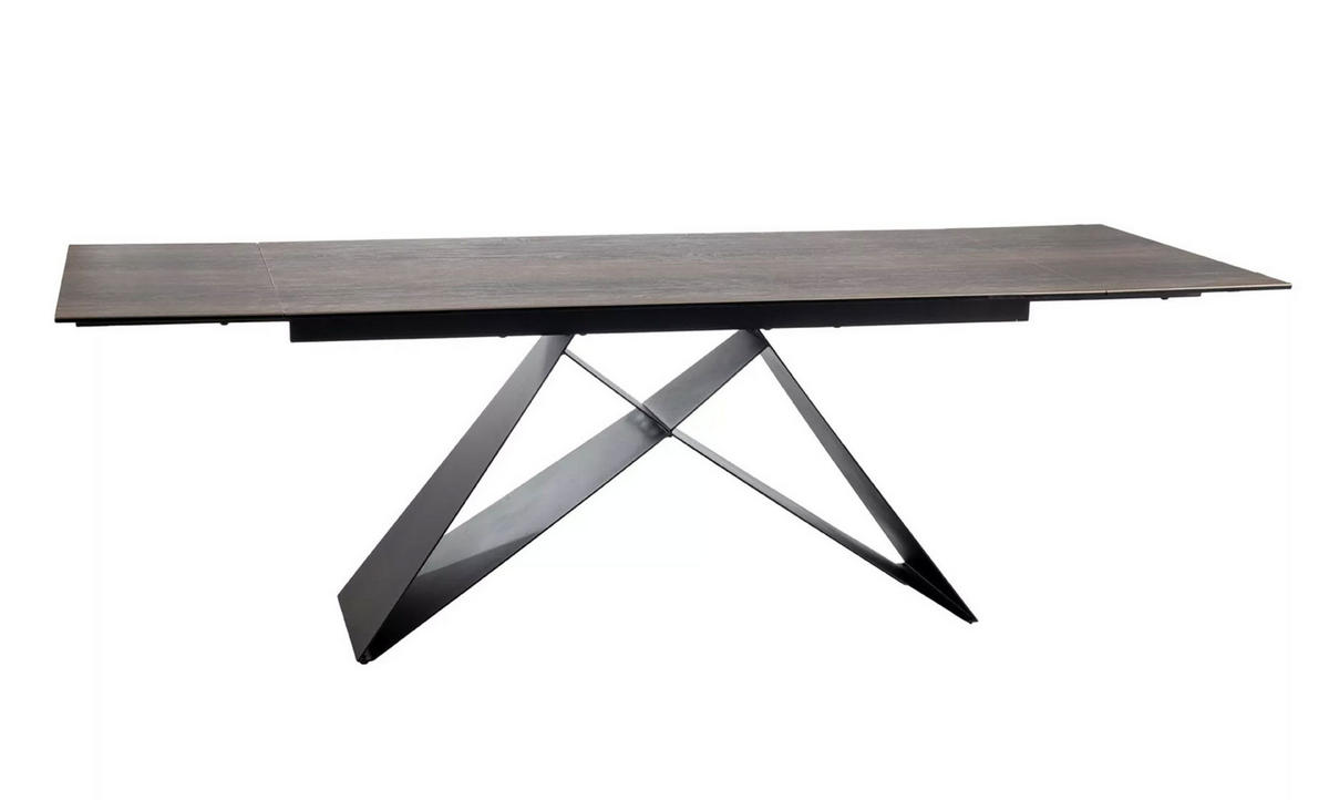 ESSTISCH Westin Palisander-Optik / Schwarz Matt 160-240 / 90 / 77cm - Schwarz/Braun, Holz/Keramik (90/240/77cm) - Feldmann-Wohnen