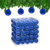 100XWEIHNACHTSKUGELN - Blau, Kunststoff (6/7/6cm) - Relaxdays