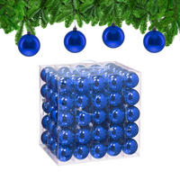100XWEIHNACHTSKUGELN - Blau, Kunststoff (6/7/6cm) - Relaxdays