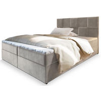 BOXBETT PRATA 160x200 cm mit Matratze und Topper - Beige - Beige, Holz (160/200cm) - MASSENO