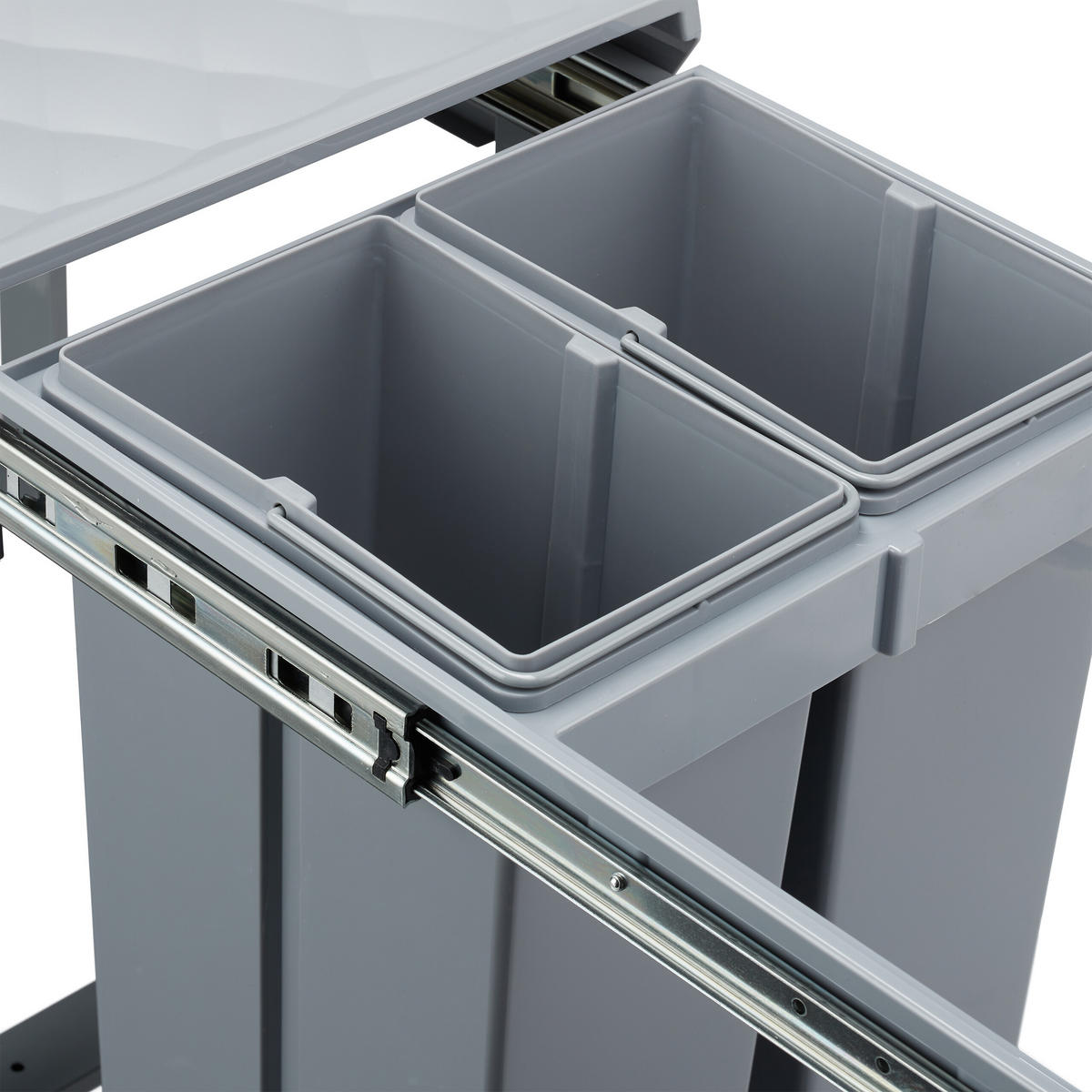 EINBAUMÜLLEIMER - Grau, Kunststoff/Metall (34/41.3/51.8cm) - Relaxdays