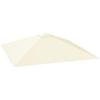ERSATZDACH für Pavillon 3 x 3 m wasserabweisend Pavillondach UPF30+ Ersatzbezug Oxford-Stoff, 370 g/m², Cremeweiß - Creme, Textil (298/1/298cm)