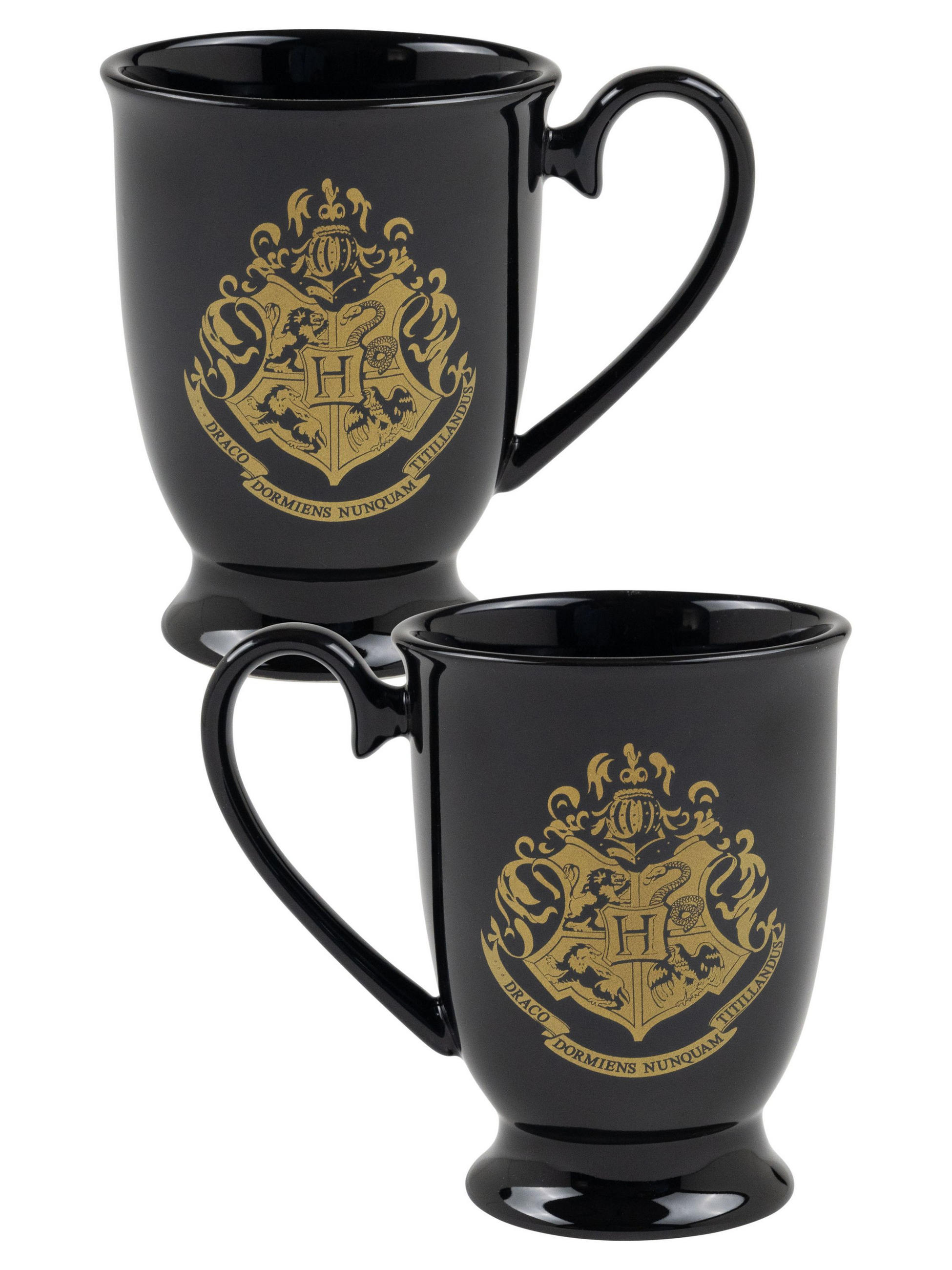 KAFFEEBECHER Harry Potter Kelch Hogwarts Wappen Schwarz 280 ml - Schwarz, Keramik (0.28L) - United Labels