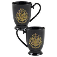 KAFFEEBECHER Harry Potter Kelch Hogwarts Wappen Schwarz 280 ml - Schwarz, Keramik (0.28L) - United Labels