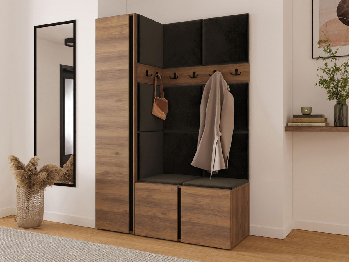 MOBILIER PENTRU HOL Orion IX - maro/culoare lemn de nuc, material plastic/compozit lemnos (124/186/46cm) - MIRJAN24