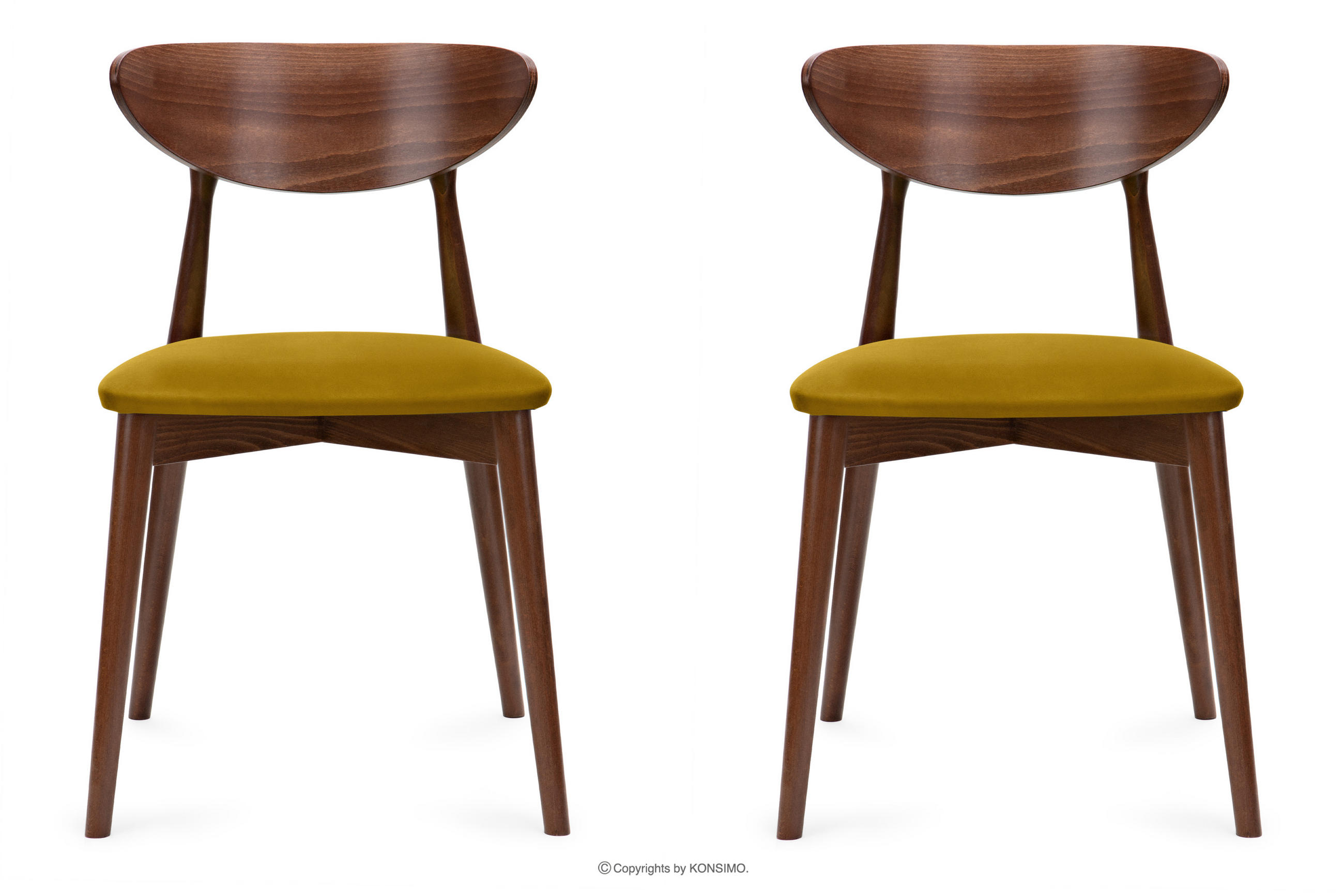 ESSZIMMERSTÜHLE RABI (2er-Set), honig / nussbaum mittel - Haselnussfarben/Honig, Holz/Buchenholz (47/79/45cm) - KONSIMO®