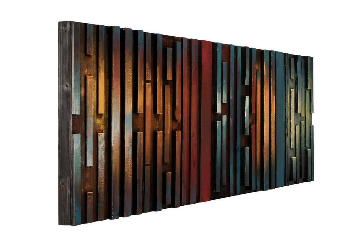 HOLZBILD Bunt 144/44 cm - Multicolor, Holz (6/44cm) - KUNSTLOFT