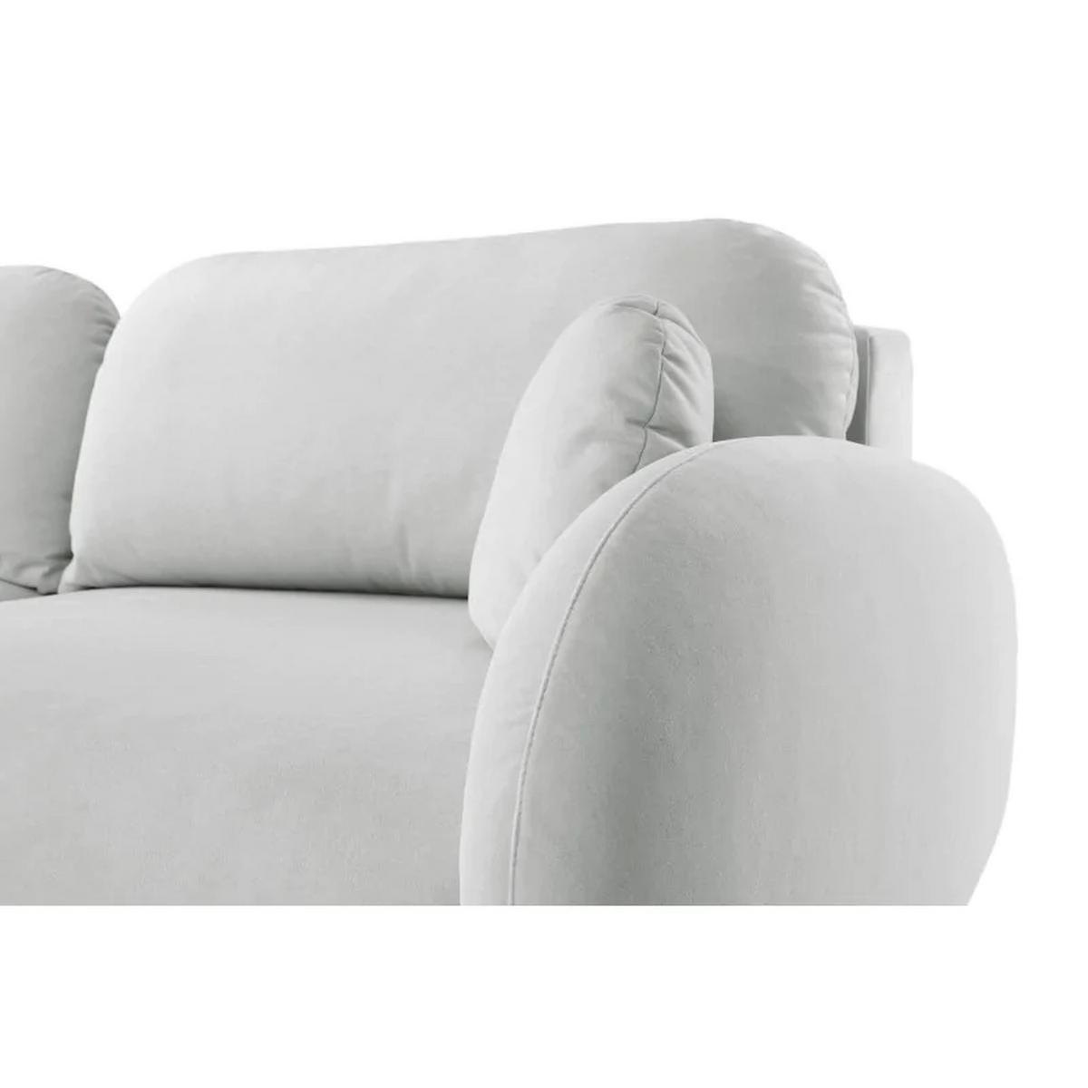 SCHLAFSOFA SOFTI, Sofa mit Schlaffunktion und Bettkasten, Farbe: Hellgrau, Velourstoff - Hellgrau, Textil (232/95/109cm) - Sepro Meble