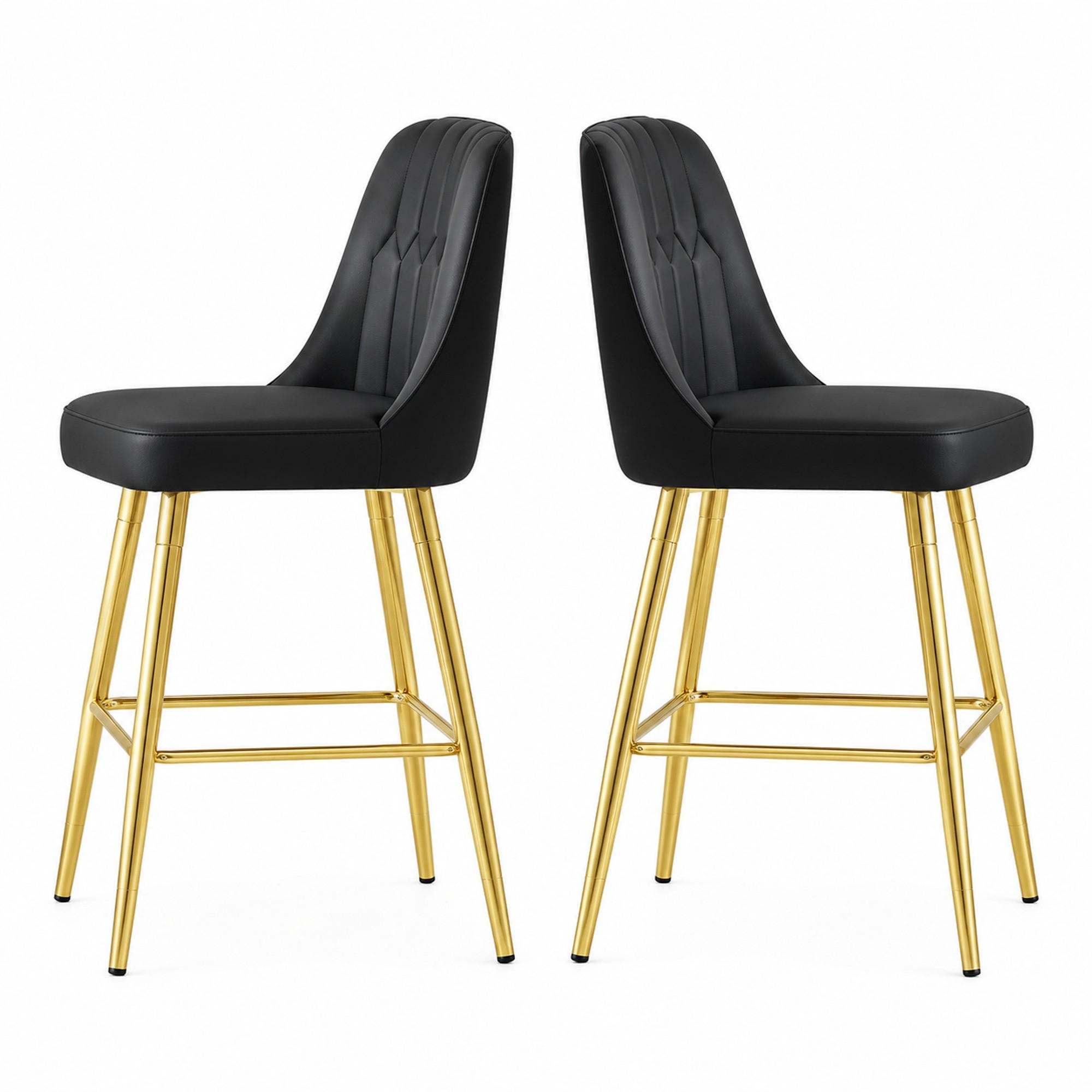 BARHOCKER 2er-Set 100 cm Schwarz mit Metallgestell - Schwarz, Metall (45/100/42cm) - MIVRAY