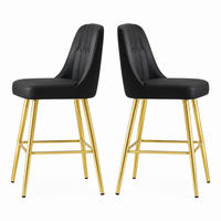 BARHOCKER 2er-Set 100 cm Schwarz mit Metallgestell - Schwarz, Metall (45/100/42cm) - MIVRAY