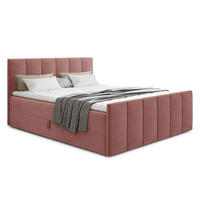 BOXBETT Star Lux - 180x200 - pink (Kronos 29, Velvet) - Pink/Schwarz, Holz/Holzwerkstoff (180/200cm) - Sofnet