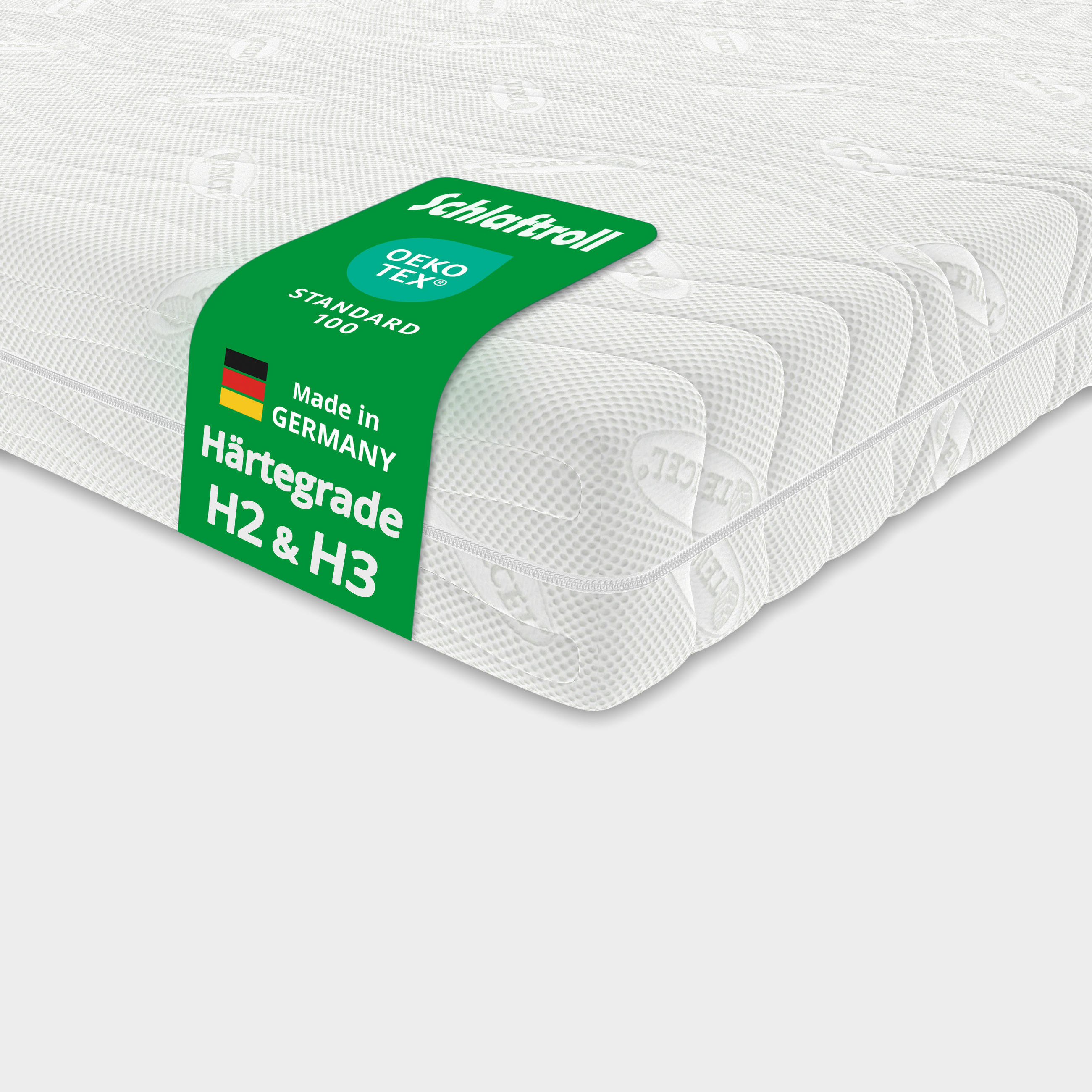 GEL KALTSCHAUM MATRATZE 90x200 cm 22 cm hoch 7 Zonen Wendematratze H2 H3 Lyocell Bezug ergonomisch druckentlastend atmungsaktiv - Weiß, Textil (90/200cm) - Schlaftroll