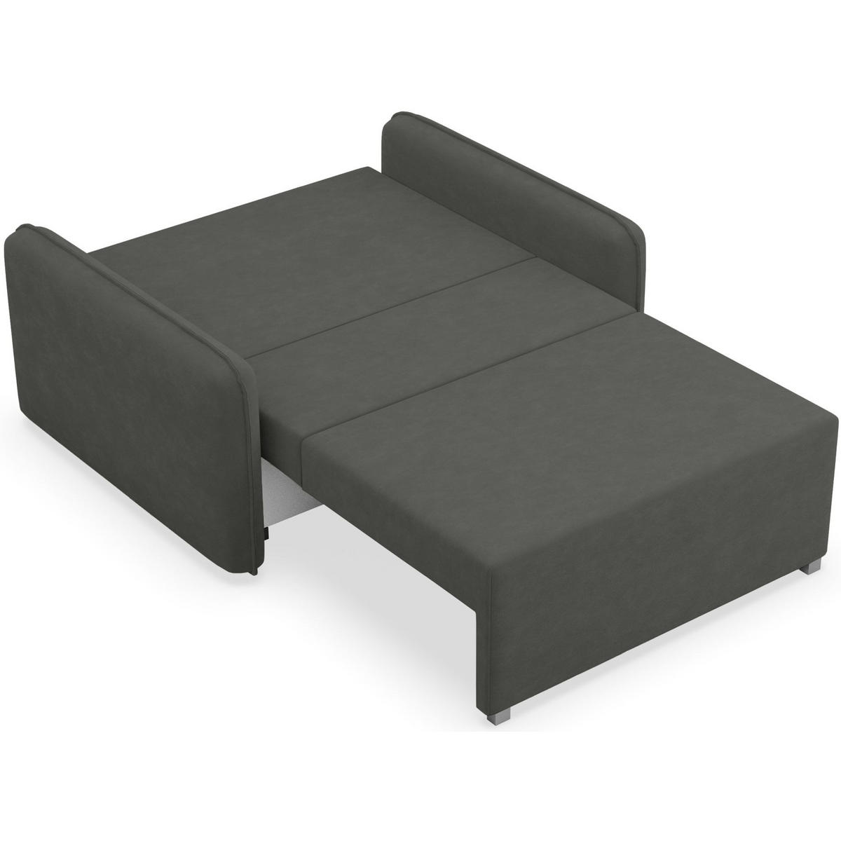 2-SITZER SCHLAFSOFA Duelia Graphitgrau, hydrophobe Chenille - Schwarz, Textil/Metall (144/85/124cm) - Selsey