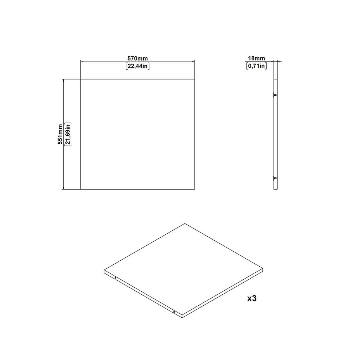 REGALBÖDEN, für Kleiderschrank Catania, Weiß, Holzwerkstoff, 2 x 55 x 57 cm - Weiß, Holzwerkstoff (2/57/55cm) - ebuy24