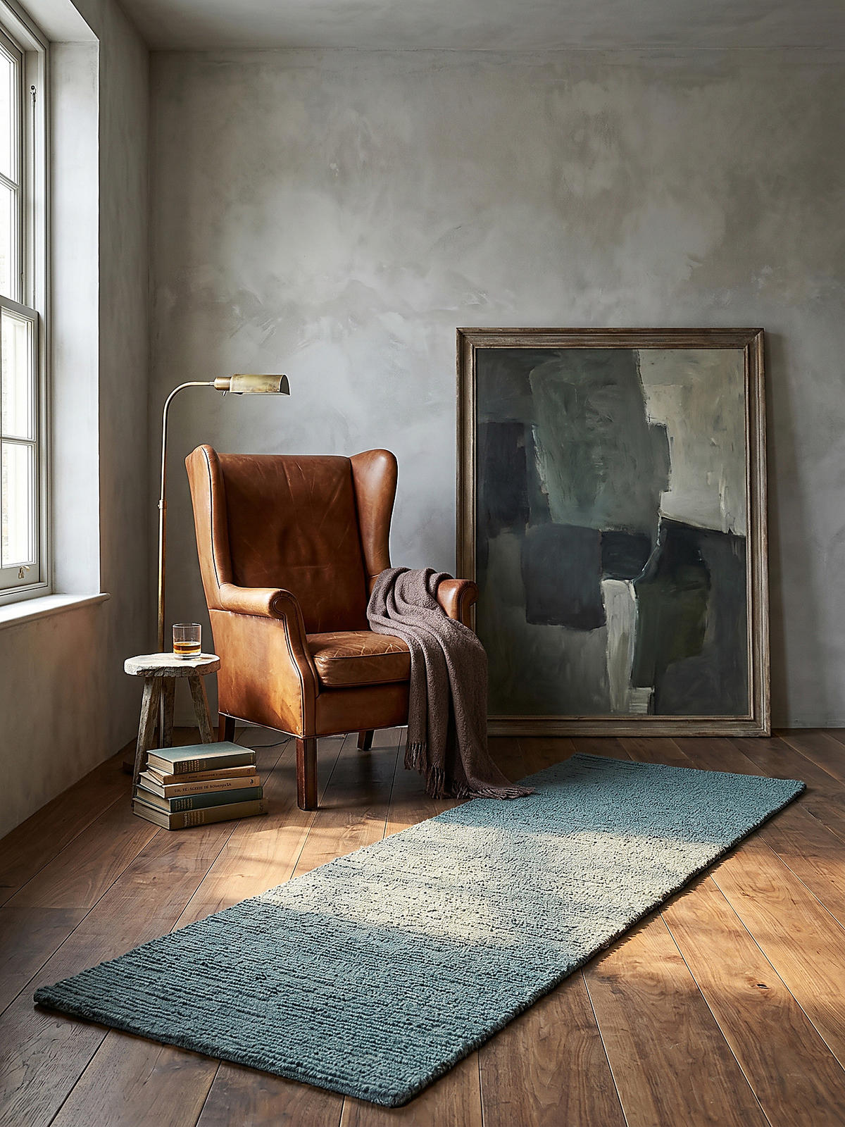 WOLLTEPPICH ALNE, einfarbig, Türkis, 80 x 230 cm - Blau, Textil (80/230cm) - KADIMA DESIGN