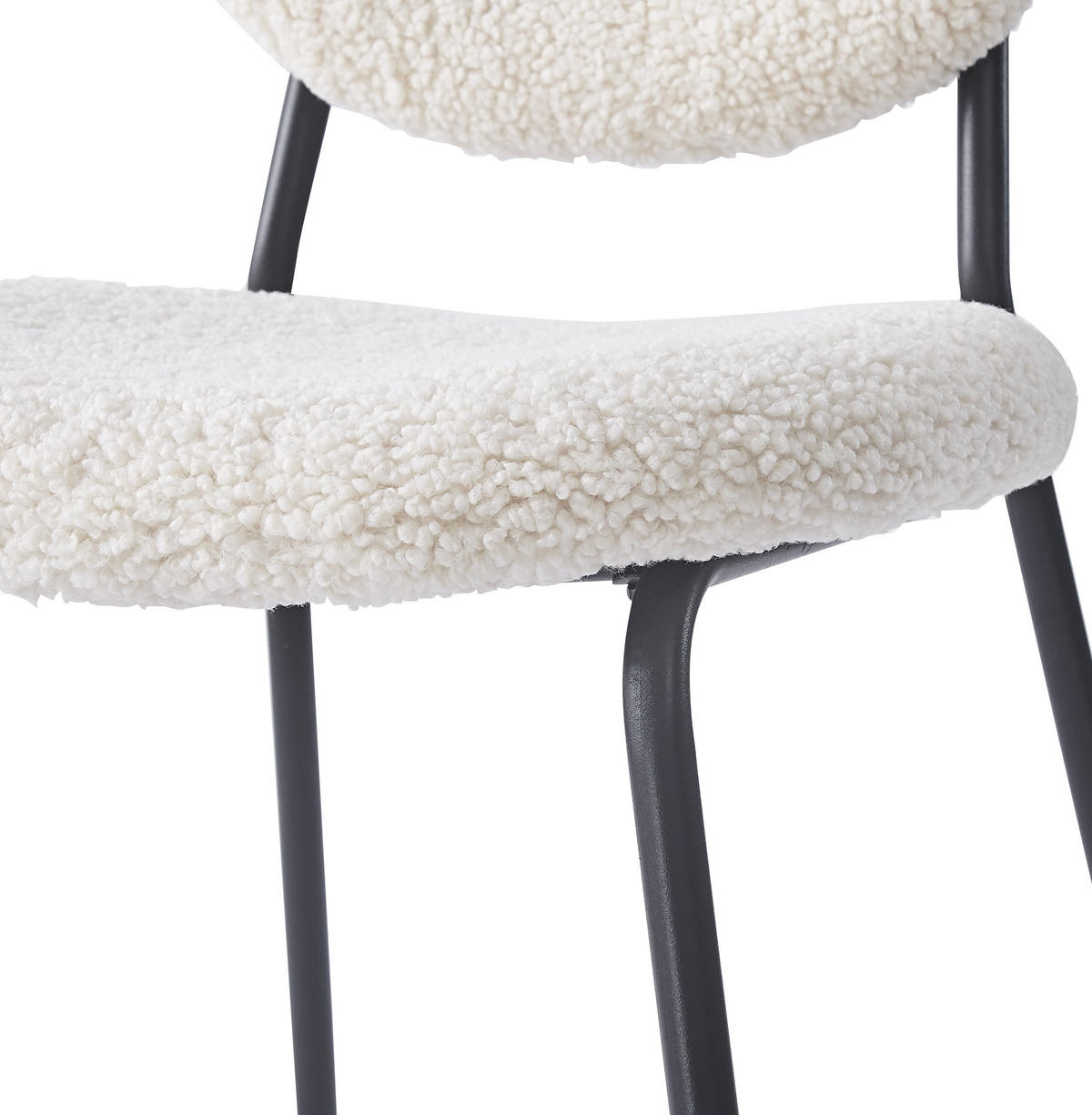 STUHL 2er-Set Wolle Weiß - Weiß, Textil (49/82.5/54.5cm) - Nordlys
