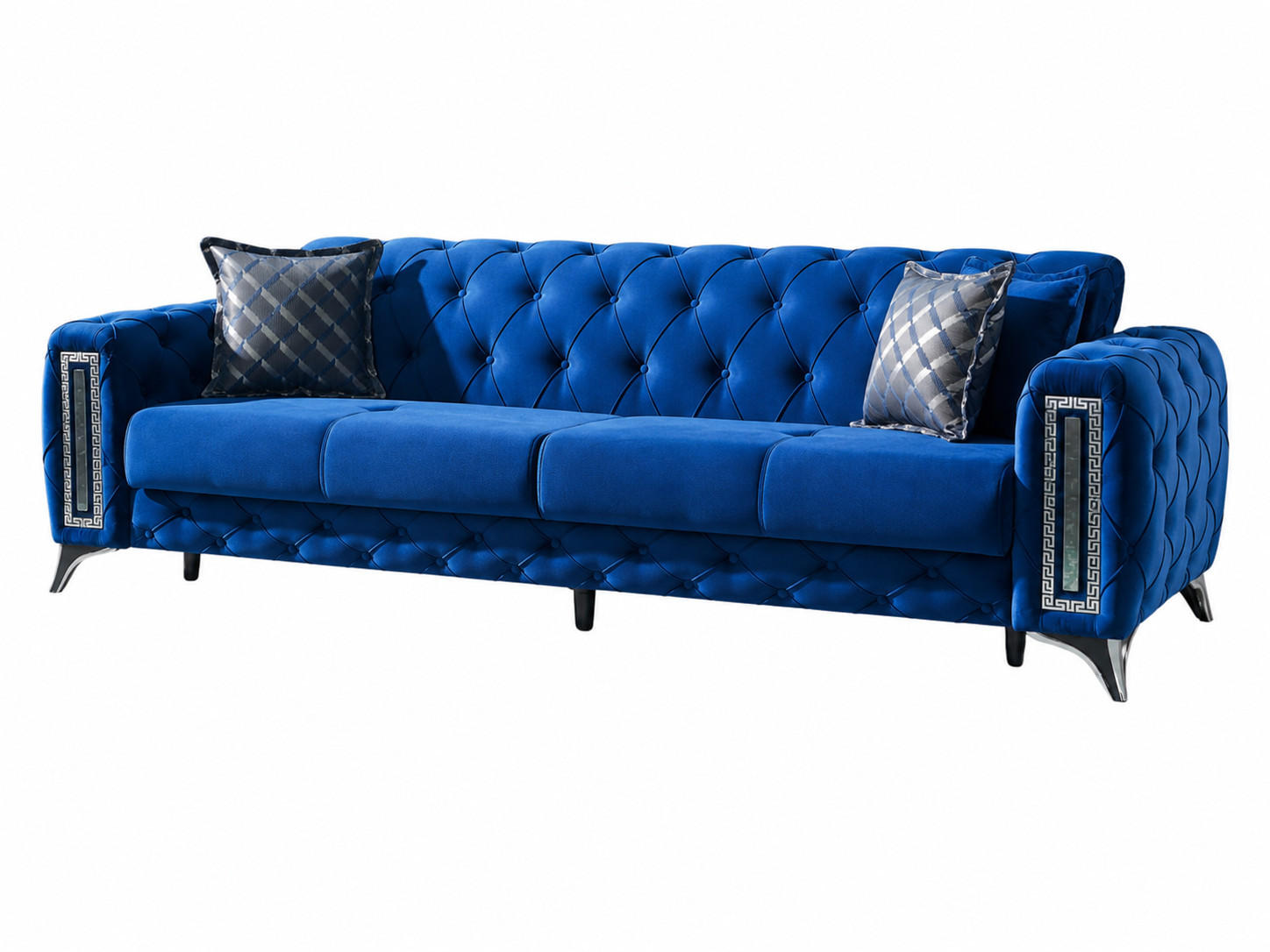 3-SITZER SOFA Rosario Blau - Blau, Holzwerkstoff/Kunststoff (237/80/100cm)