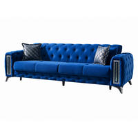 3-SITZER SOFA Rosario Blau - Blau, Holzwerkstoff/Kunststoff (237/80/100cm)