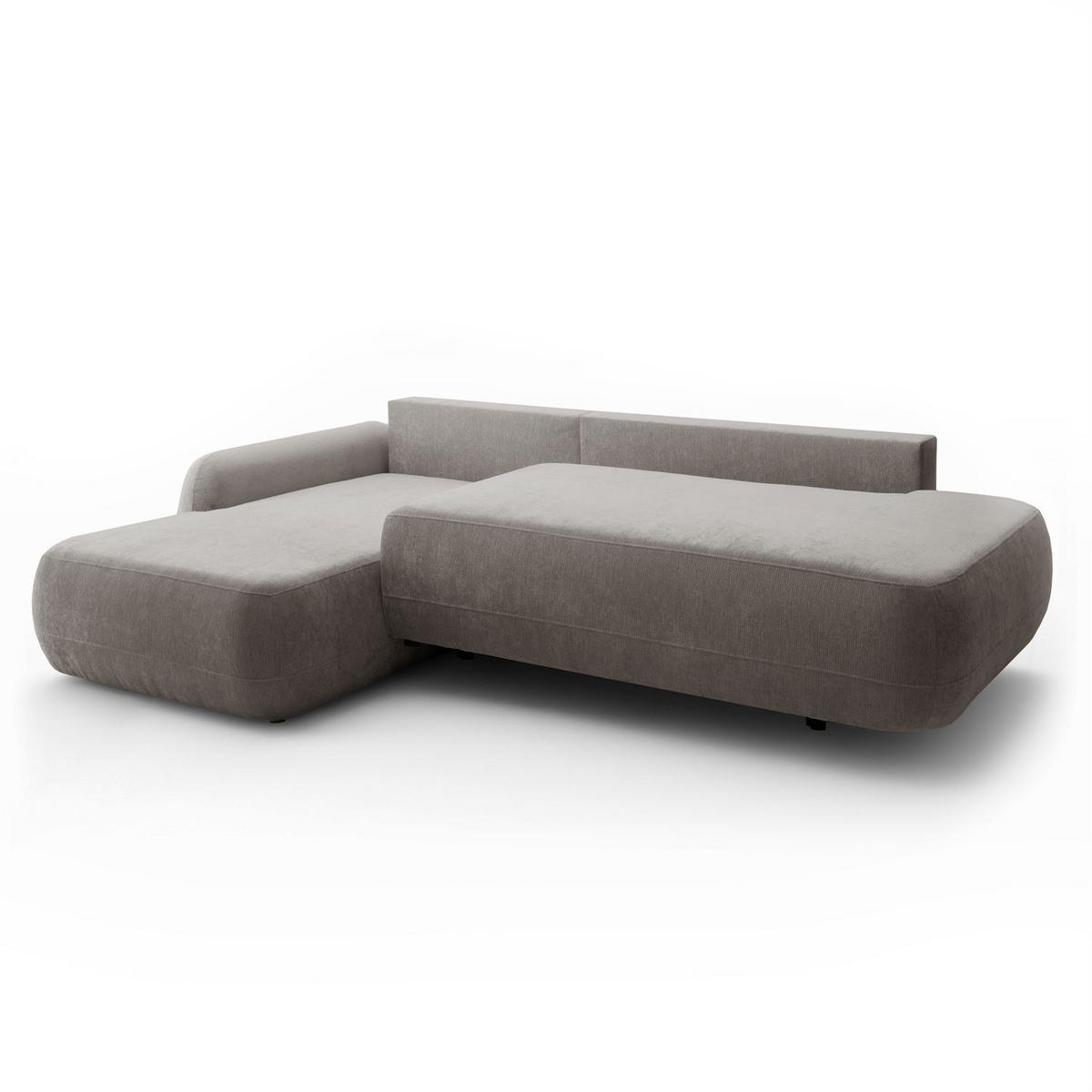 ECKSOFA GOYA mit Schlaffunktion und Bettkasten, Linke, Perfect Harmony 85 - Hellgrau, Textil (184/302cm) - Lookway
