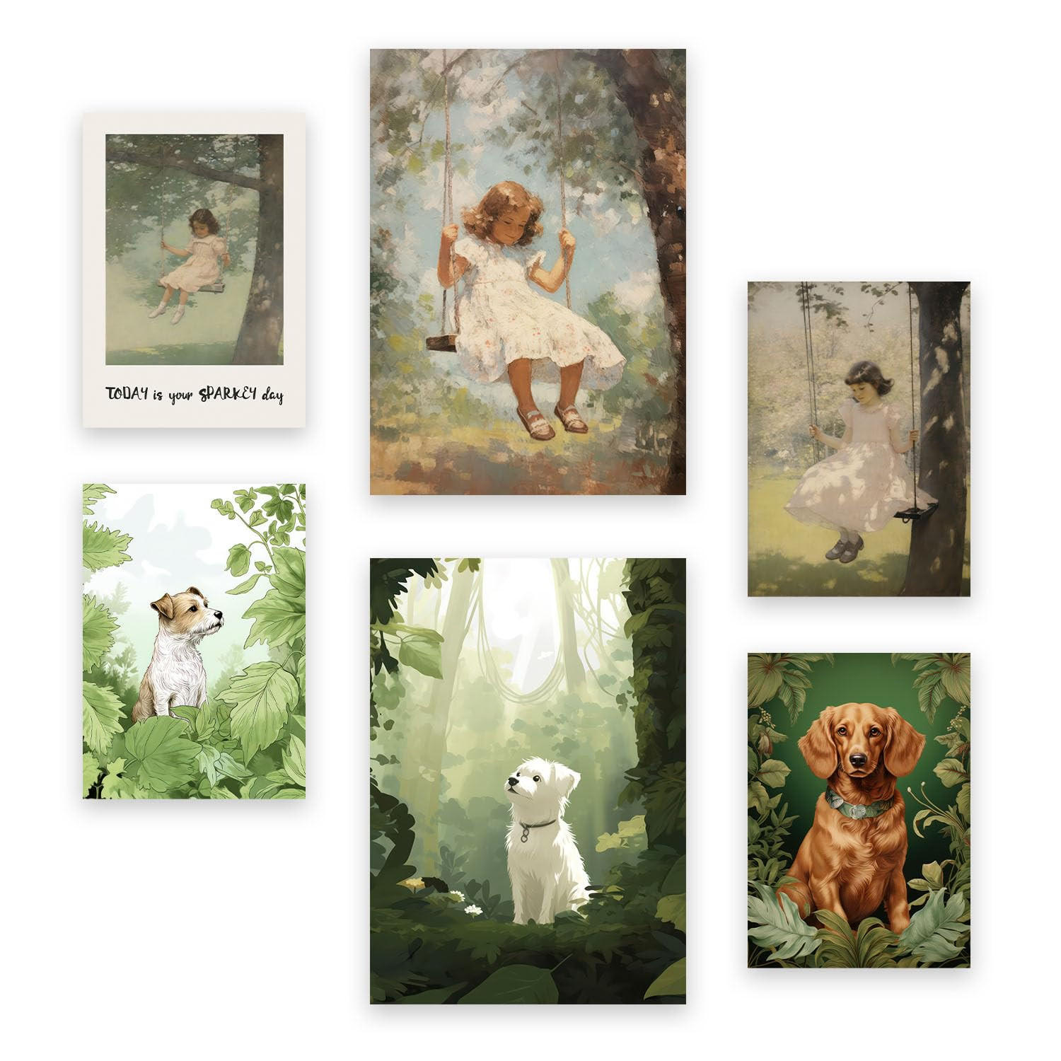 POSTER Set Mit 6 Waldspiel A3 & A4 Rahmenlos - Klar, Papier (29/3cm) - Nacnic