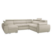 WOHNLANDSCHAFT Boston U, Seite: Links - LC+2P+R+2R - Chromfarben/Mokka, Holz/Textil (325/98/260cm) - MIRJAN24
