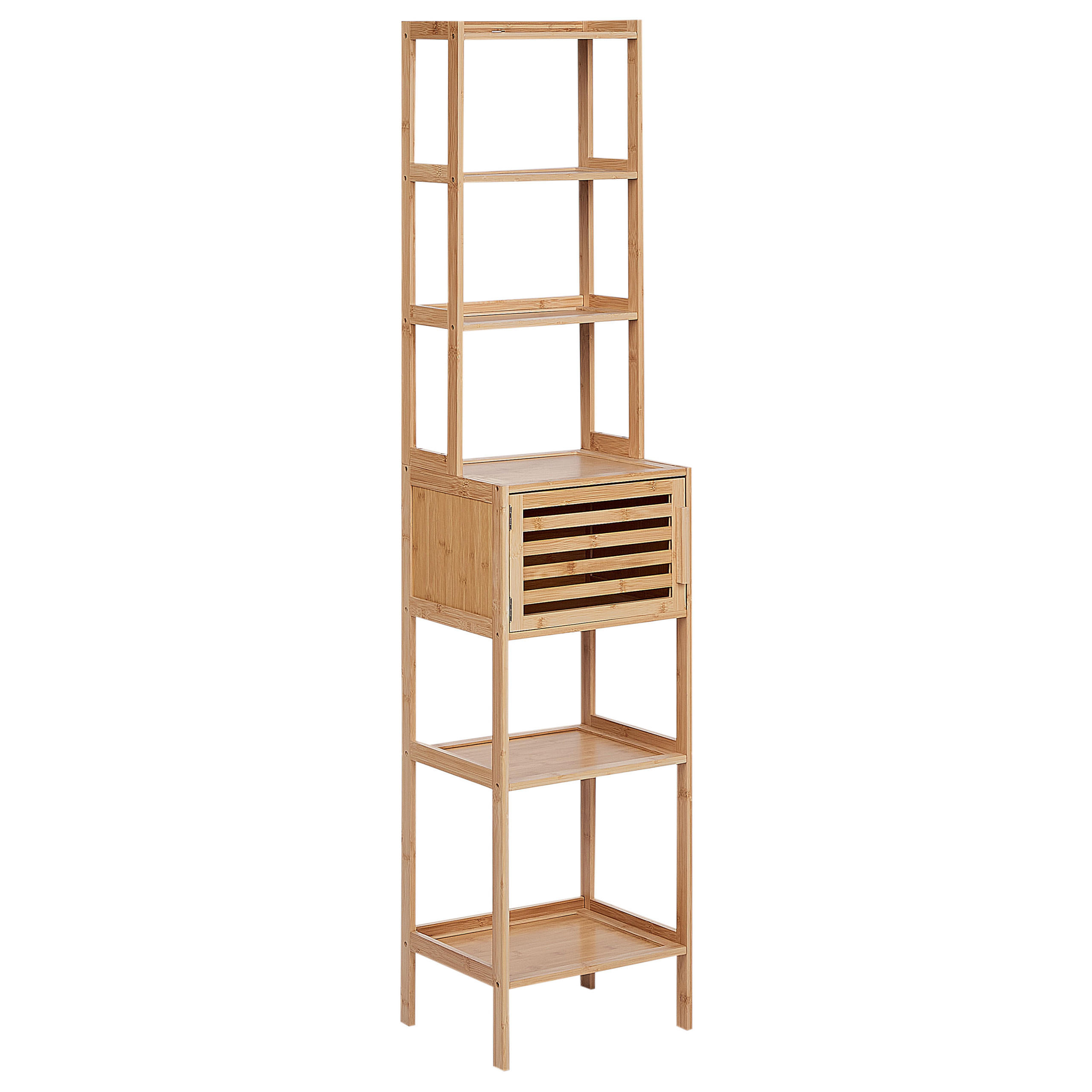 REGAL Bambusholz Hellbraun Lehi - Hellbraun, Holz (36/160/30cm) - Beliani