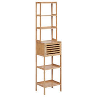 REGAL Bambusholz Hellbraun Lehi - Hellbraun, Holz (36/160/30cm) - Beliani