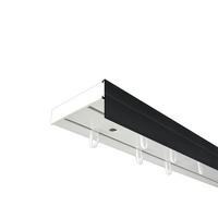 VORHANGSCHIENE SH, 2-läufig, Schiene weiß, Blende 5 cm schwarz, 240 cm - Schwarz, Kunststoff (4.7/1.7/240cm) - SN Deco
