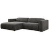 ECKSOFA PASADENA Dunkelgrau Velvet - Links Seite - Dunkelgrau/Schwarz, Kunststoff/Textil (288/180cm) - MKS