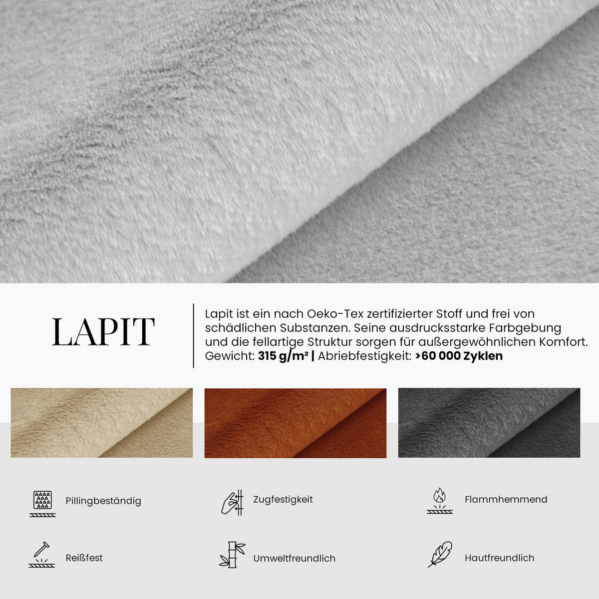 POLSTERBETT BENEA CLASSIC 180/200 - Schwarz Plüsch - Pocket-Matratze - Schwarz, Textil (180/200cm) - MKS